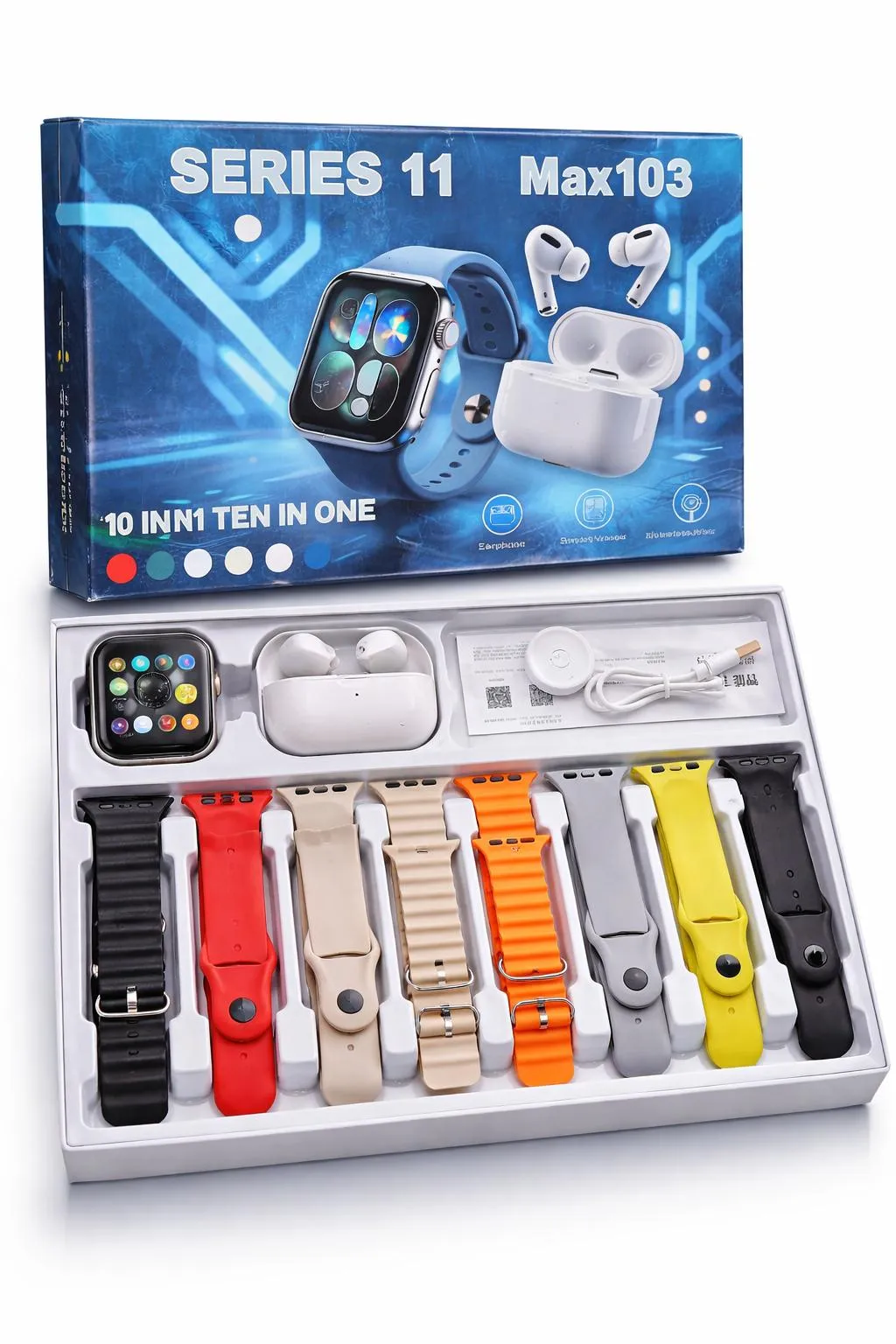 ORANGLES Series 11 7-in-1 Smartwatch with Earbuds – Black - high resolution display - exposing craftsmanship - Image 2 of 2 | built for everyone | Series 11 7-in-1 Smartwatch with Earbuds – Black for sale Georgia | Free Shipping ORANGLES