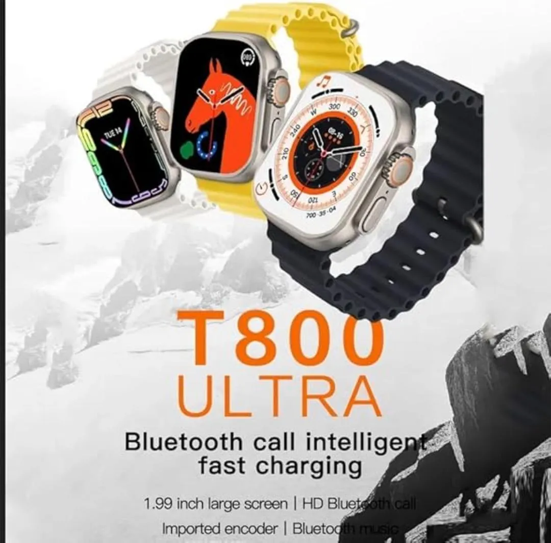 ORANGLES T800 Ultra Smart Watch Black – Bluetooth Call & Fast Charging  - Main Product Image - professional product shot revealing details | Best price T800 Ultra Smart Watch Black – Bluetooth Call & Fast Charging authentic product Ohio | ORANGLES